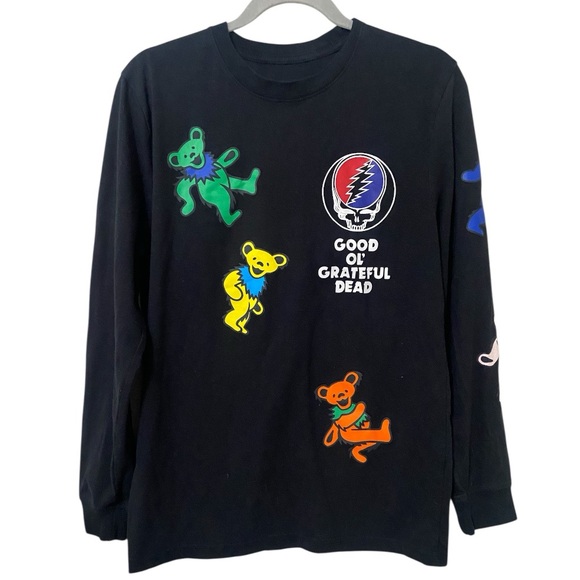 Grateful Dead Dancing Bears Black Long Sleeve Shirt - Picture 1 of 5